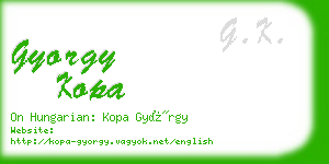 gyorgy kopa business card